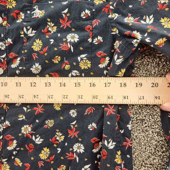 Penguin small blue floral long sleeve button up blouse - Picture 6 of 8